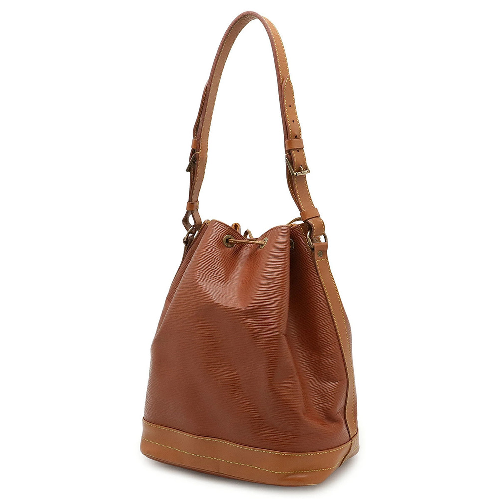 Louis Vuitton Epi Bag Hobo Leather Drawstring Shoulder Brown Noe Kenya Bicolor